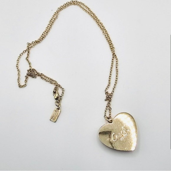 Coach Heart Necklace With Gold Chain - Picture 3 of 3